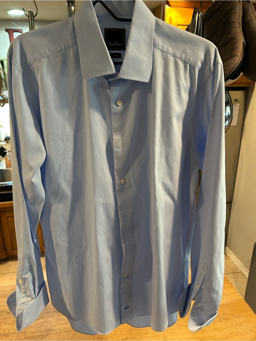 David Donahue Light Blue Men's Dress Shirt